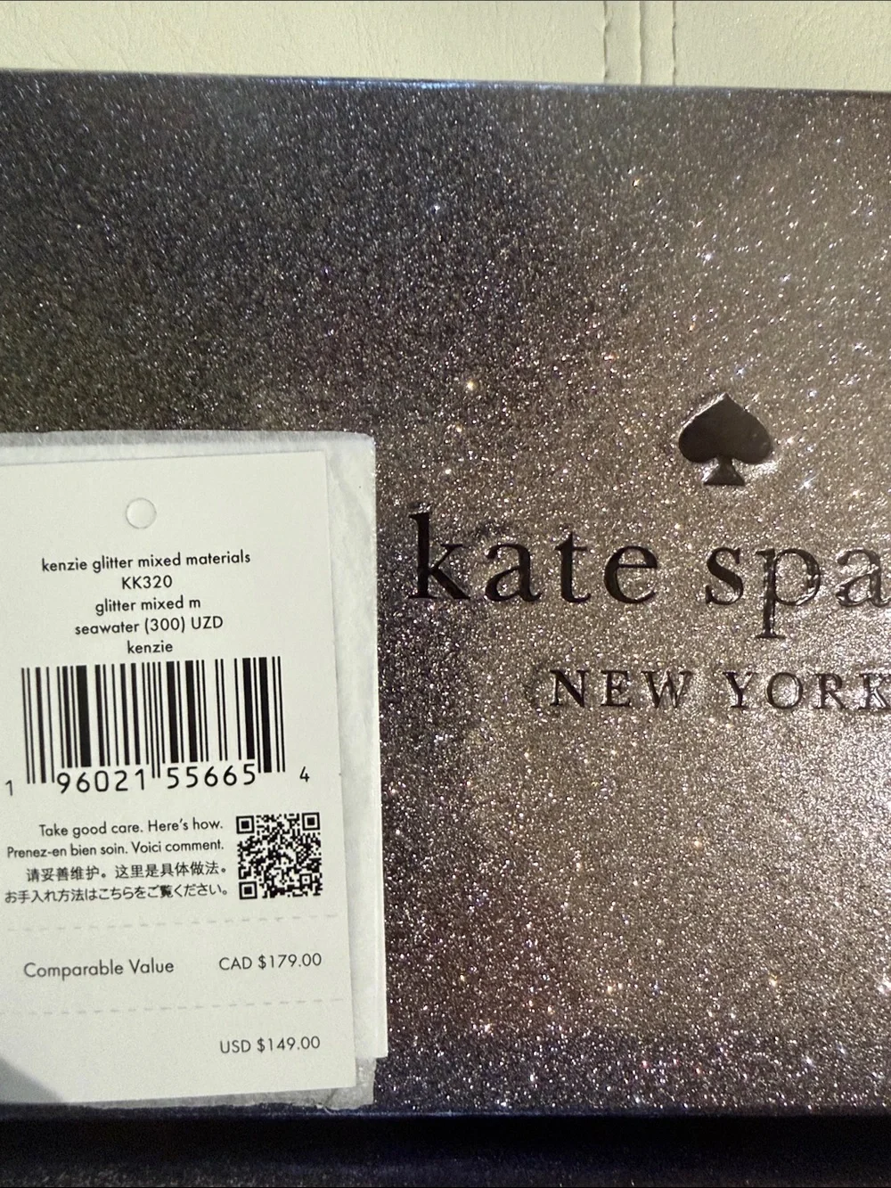 kate spade Glitter Zip Cardholder Wallet - Mint